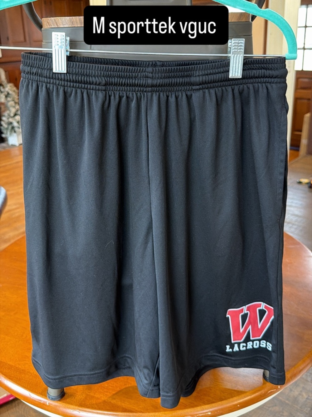 Medium Sporttek black lacrosse athletic shorts